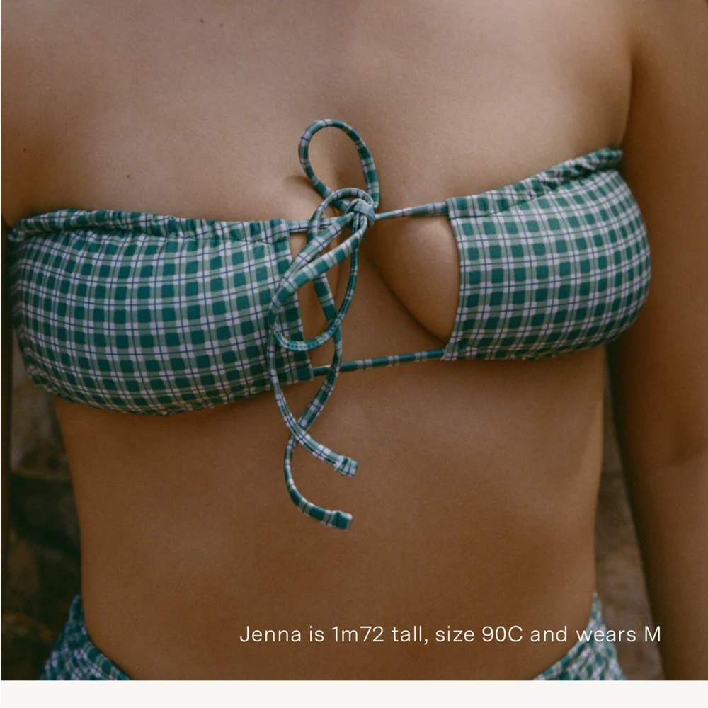 Plaid Green Bikini Top